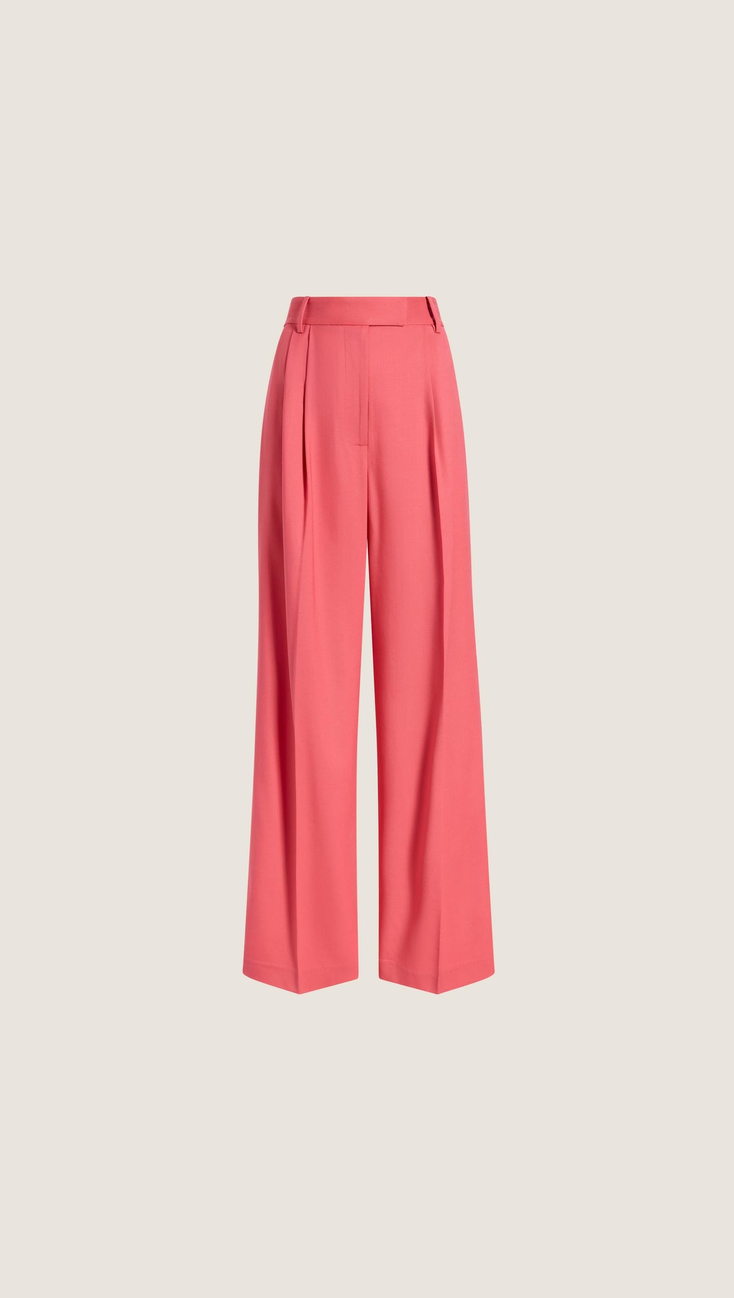 Pleated Trouser in Seasonless Wool | Coral Pink