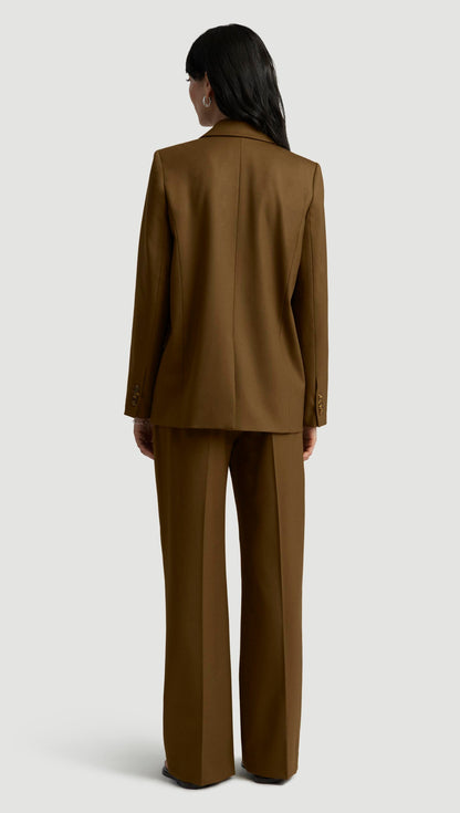Peak Lapel Blazer in Seasonless Wool | Mushroom