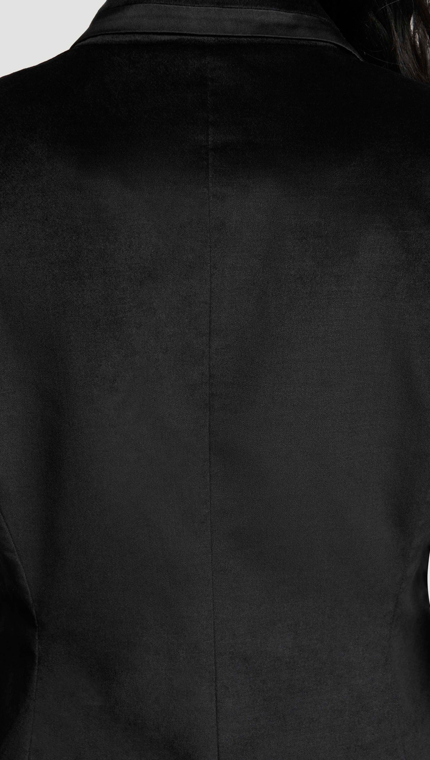Sculpted Blazer in Velvet w/Satin Detail | Black