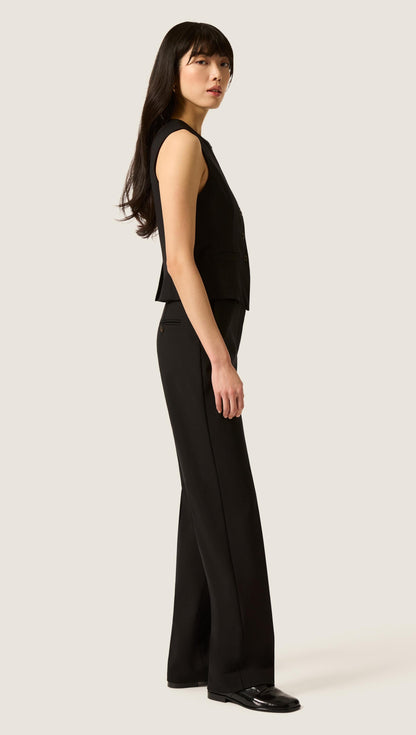 Straight Leg Trouser in Heavy Wool Twill | Black