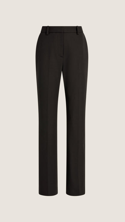 Straight Leg Trouser in Heavy Wool Twill | Black