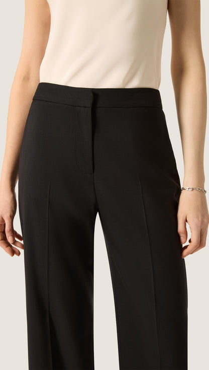 Wide Leg Trouser in Seasonless Wool | Black