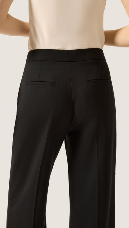 Wide Leg Trouser in Seasonless Wool | Black