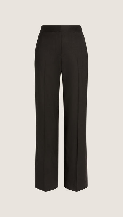 Wide Leg Trouser in Seasonless Wool | Black