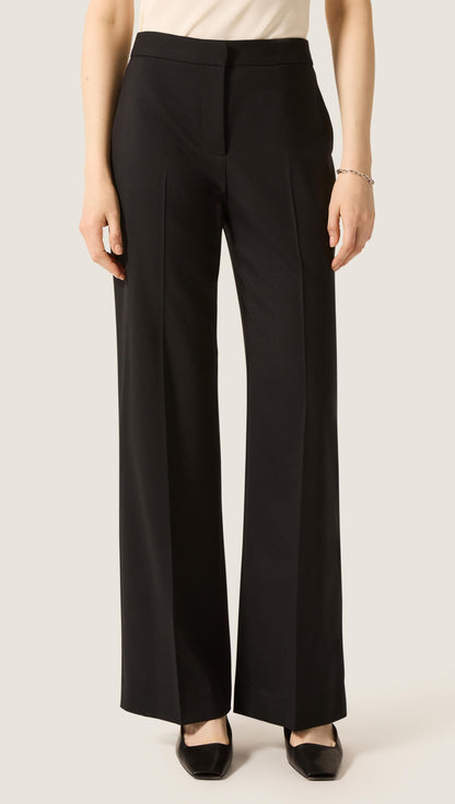 Wide Leg Trouser in Seasonless Wool | Black