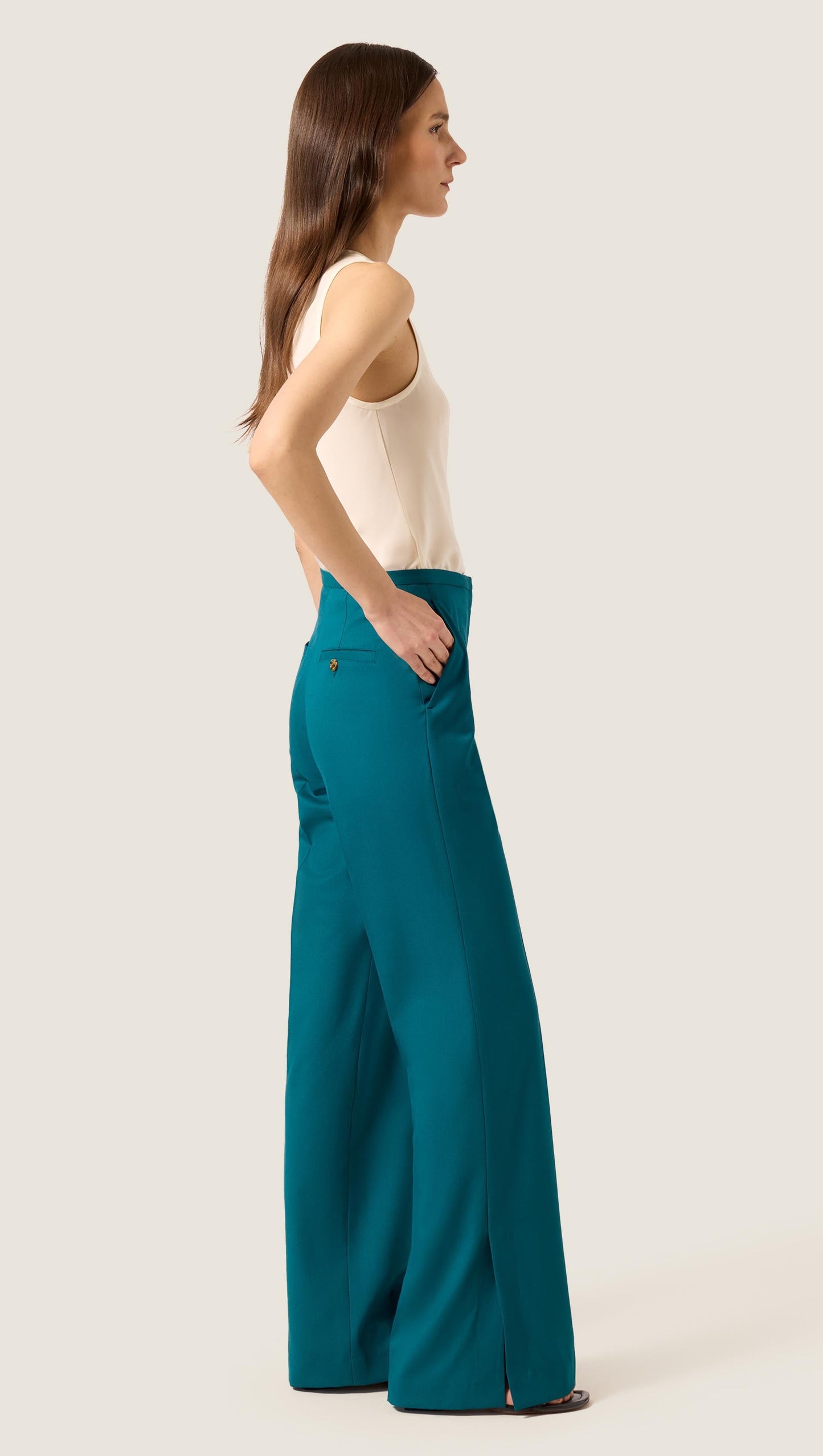 Prince Trouser in Seasonless Wool | Deep Teal
