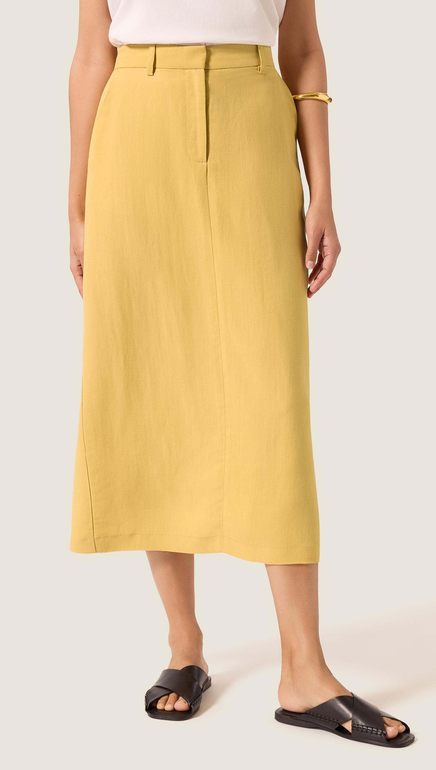 Pencil Skirt in Viscose Linen | Sunflower